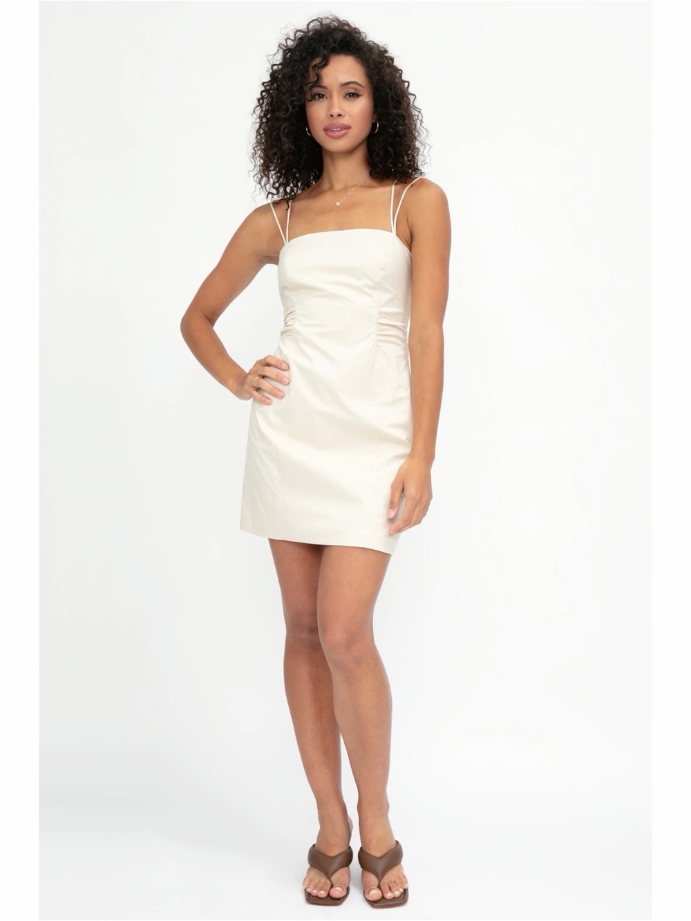 NWT Frame Tie Back Mini Dress in Flax Size Medium